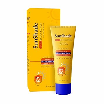 Leeford Sunshade Ultra Block Sunscreen Spf 50 Pa+++ Lotion For Face & Body (50Ml, All Skin Types - Uva/Uvb | Water Resistant |Non-Greasy| Broad Spectrum| Blue Light Indoor & Outdoor Protection)