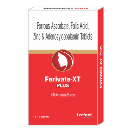 Ferivate-XT PLUS (elemental Iron 100 mg, Adenosylcobalamin 500 mcg, Folic acid 1.5 mg & Zinc Sulphate Monohydrate eq. to elemental Zinc 5 mg)