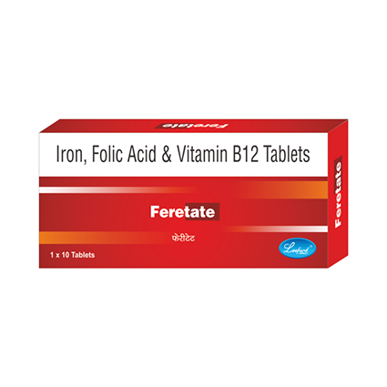Feretate (Sodium Feredetate 231 mg eq. to elemental Iron 33 mg, Folic Acid 1.5 mg & Vitamin B12 15 mcg )