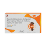 Glucozone CG  ( Chondroitin Sulphate Sodium 400 mg, Rosehip Extract 250 mg, MSM 250 mg, Vitamin C 40 mg, Undenatured Type II Collagen Peptides 40 mg & Sodium Hyaluronate 30 mg)